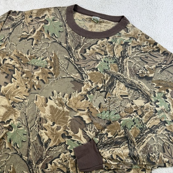 Vintage Advantage Camo T-Shirt Mens Long Sleeve 3XL Hunting Outdoor Made in USA - Picture 1 of 9